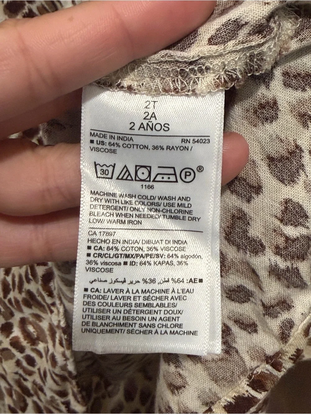 Old Navy Toddler Girl's Leopard Print Summer Dress in Brown and Cream, Size 2T